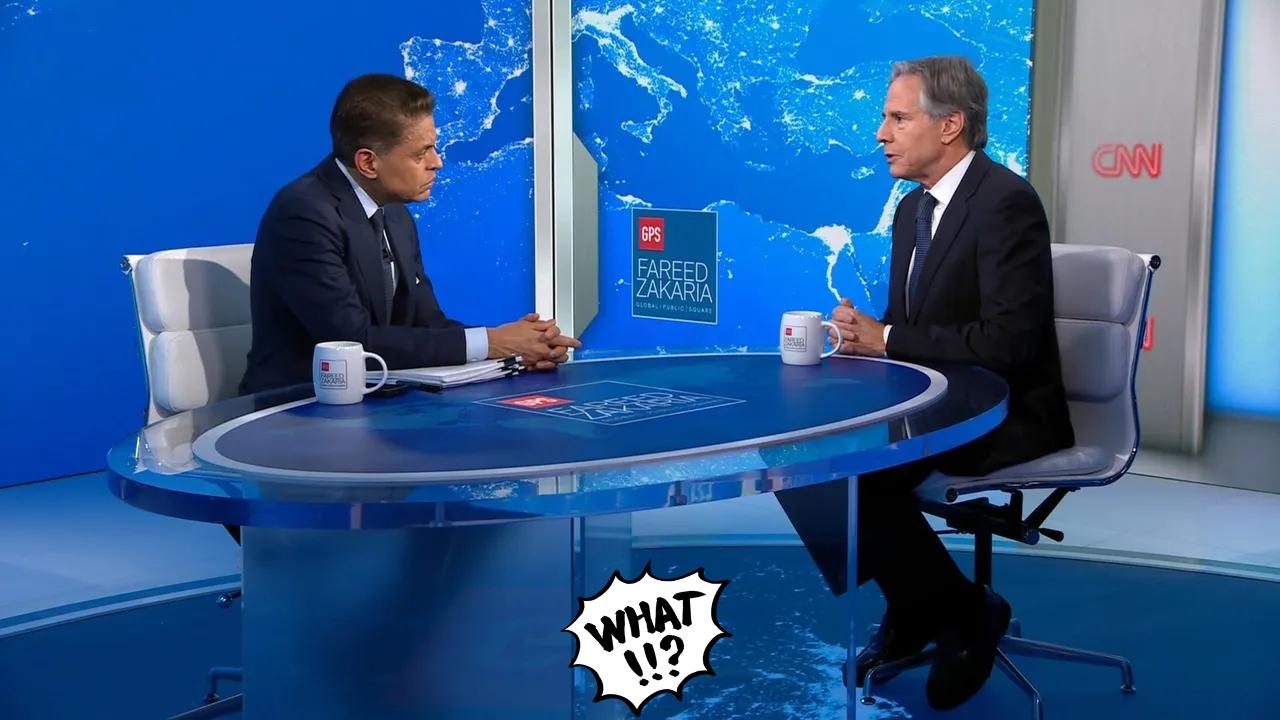 美国布林肯套路藏不住了！12月22日，美国前国务卿布林肯在CNN主持人扎卡