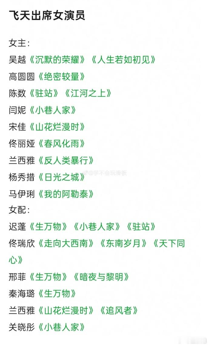 飞天奖没有流量花飞天奖流量全部提掉很多人在聊飞天奖提名，这次名单里没有流量花，流