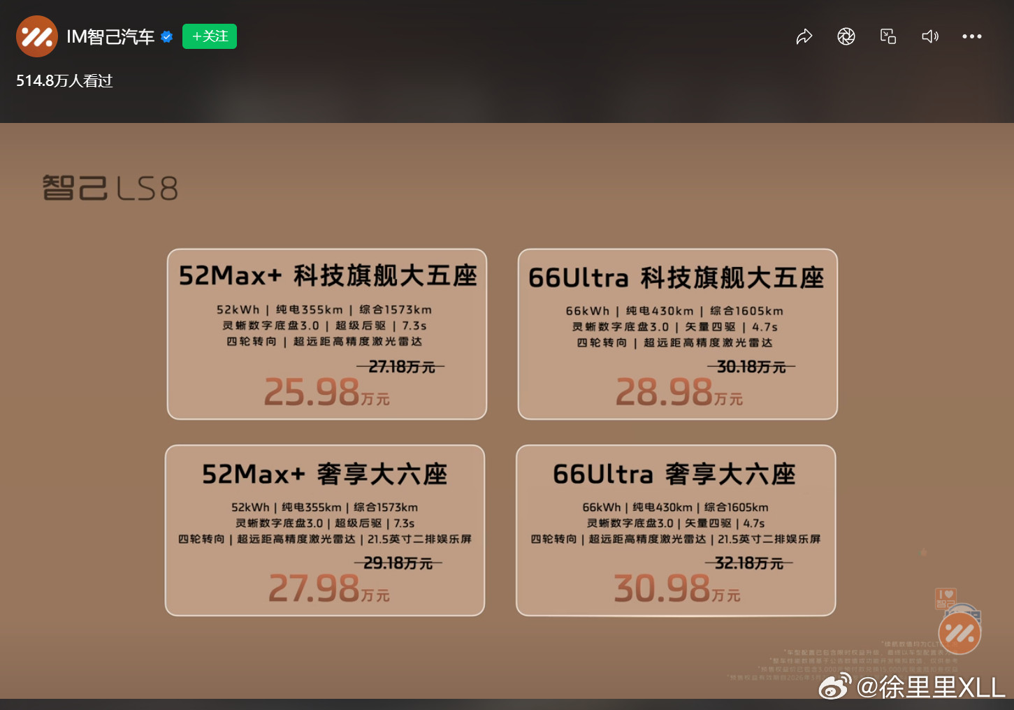 智己不过日子了？看了会LS8的预售发布会。我觉得价格怎么也会在28.98万起售。
