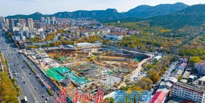 济南千佛山站TOD项目加速建设近日，在千佛山北麓，轨道交通千佛山站TOD综合开