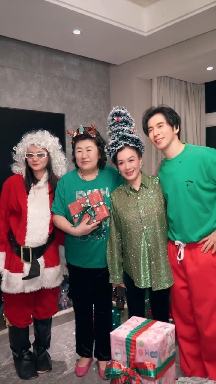 12月30日，钟丽缇更新圣诞节vlog，夫妻双方父母、女儿以及朋友都在现场，一家