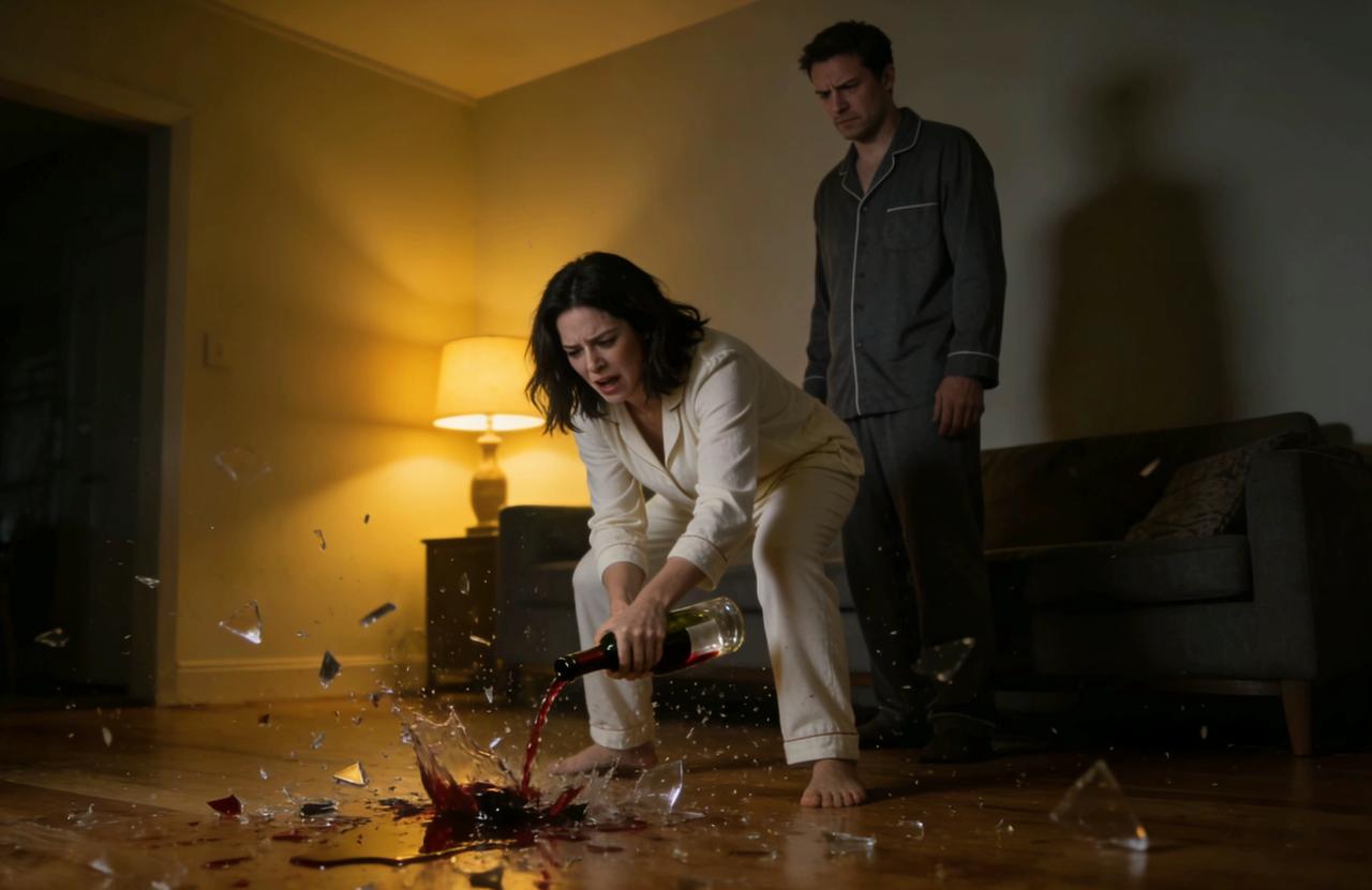 妻子在拿吹风机时不小心打碎了丈夫准备送给领导的名贵红酒。妻子吓得手足无措，感觉天