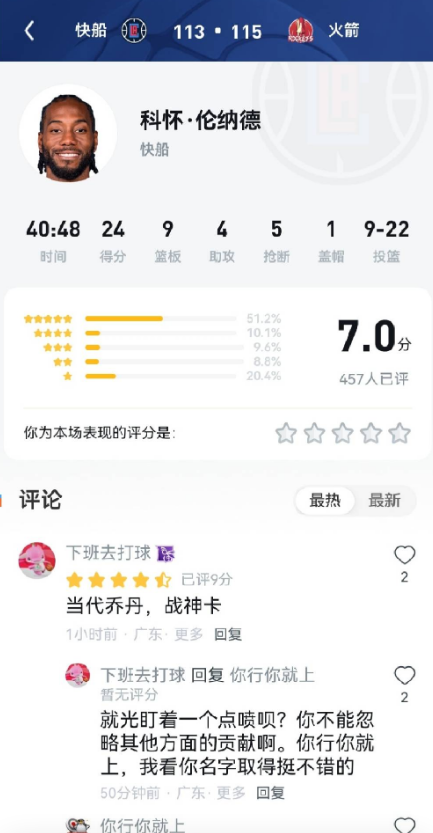 7分评分真不冤，最后那进攻犯规给UC直播间球迷看傻了