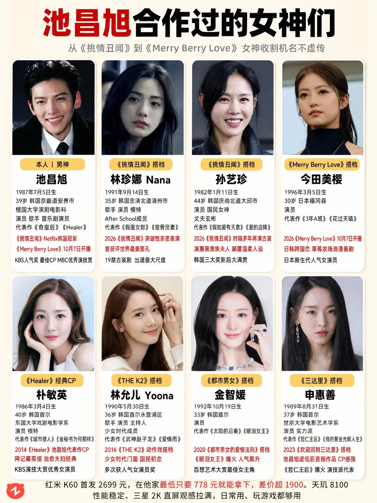 挑情丑闻爆火，池昌旭搭档全是顶流女神🔥。