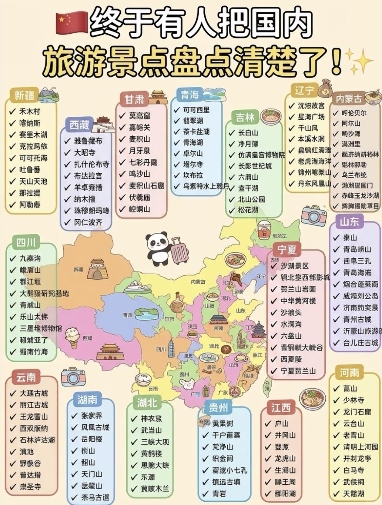 🌟终于有人把～国内热门景点盘点清楚了！