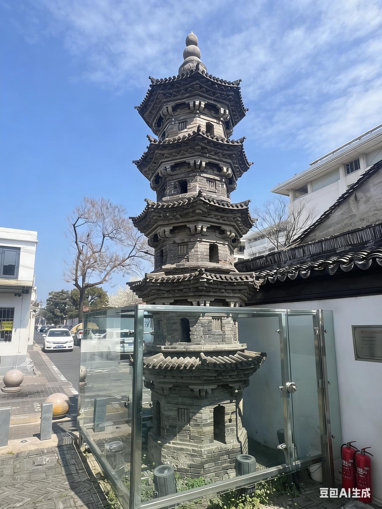 图中古塔信息这是甲辰巷砖塔（也叫甲辰塔），是苏州“城中七塔”仅存的一座。