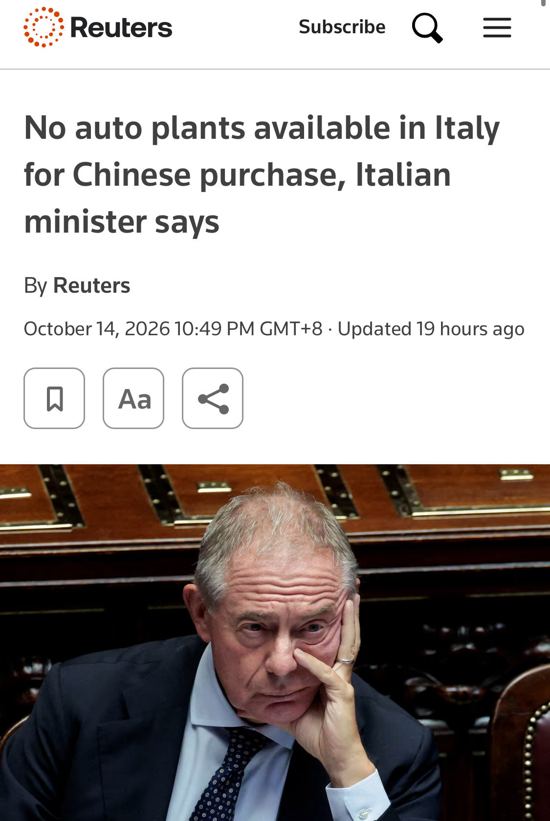 中国车企在欧洲找工厂，意大利却没厂可买...意大利工业部长表示，中国车企来考察过