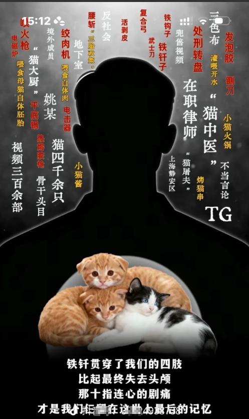 上海某律师3年虐杀4000多只流浪猫，包括用活体小猫榨汁等惨无人道的虐杀，恶魔在