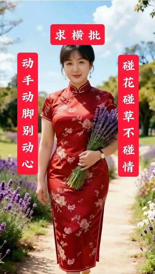 上联：碰花碰草不碰情，下联：动手动脚别动心。横批：保持定力。