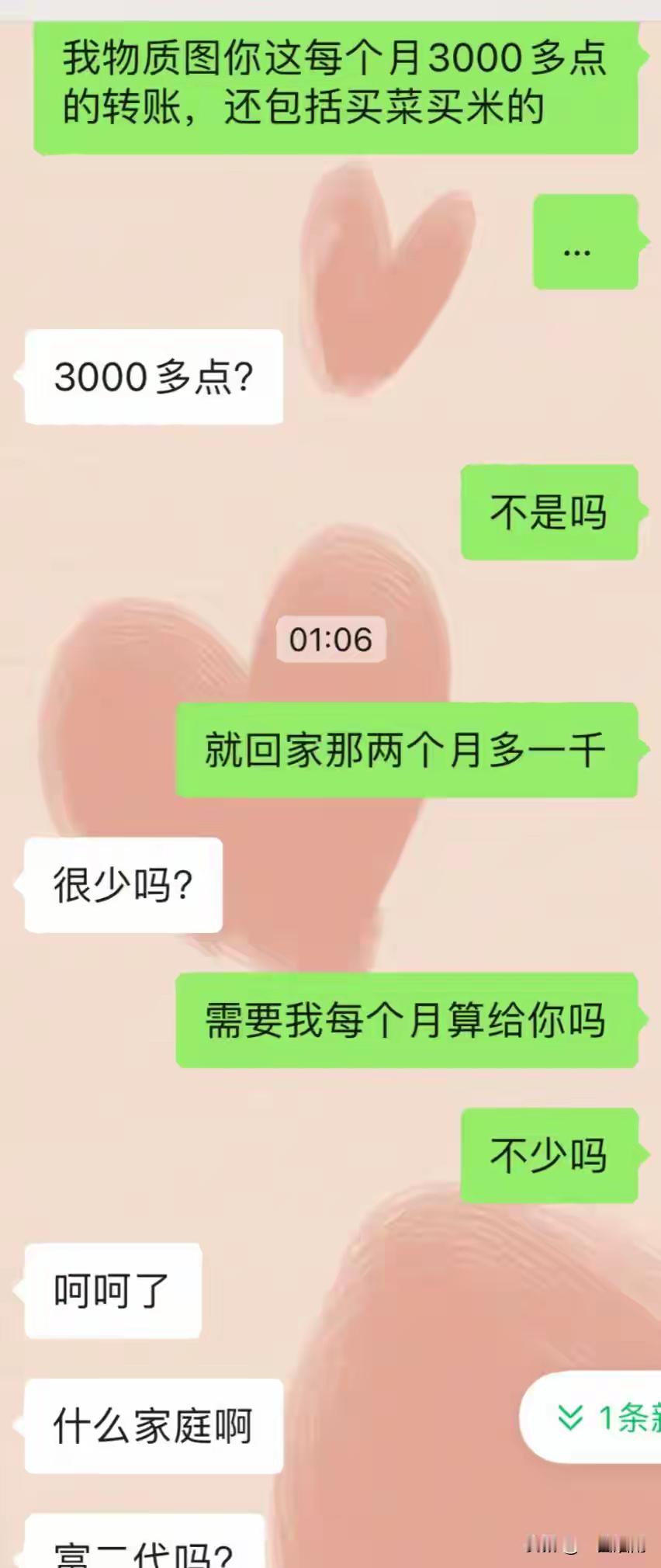 买米买菜养娃，一个月问老公要3000，他说我物质​​​