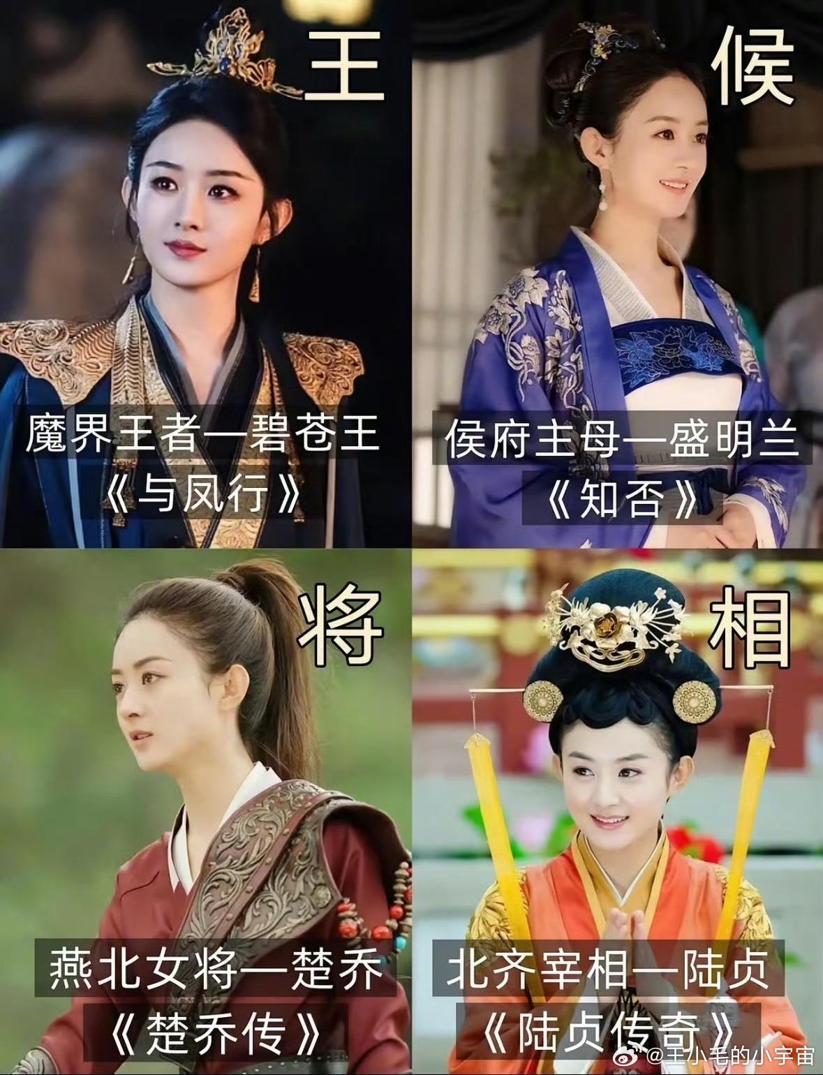 赵丽颖已经集齐了各行各业的角色。她本人也是从小丫鬟一步步演成大明星，剧里剧外都像