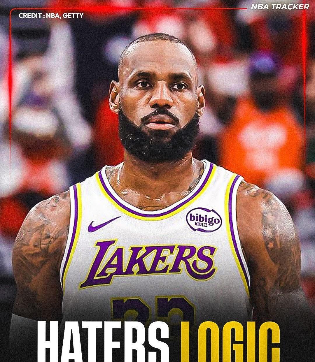 勒布朗黑粉的逻辑：如果勒布朗得分很多：“刷数据。他只在乎个人数据。”如果他