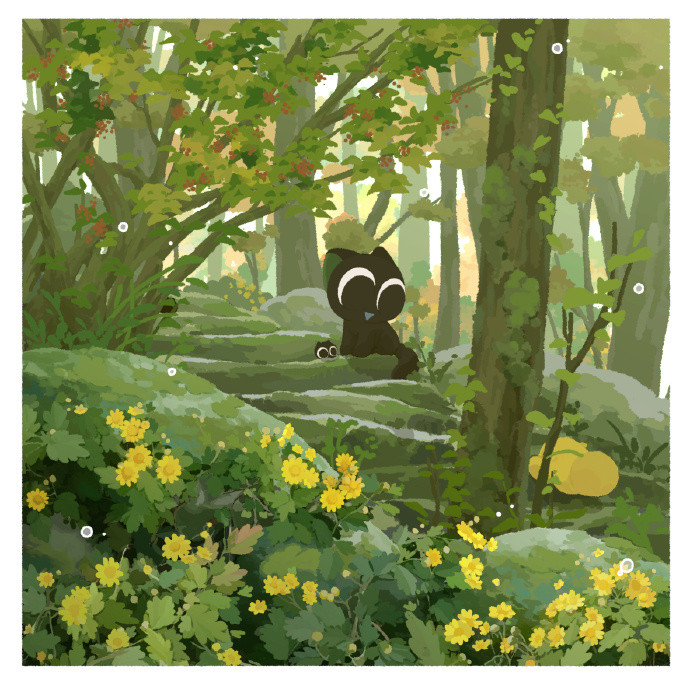 动漫罗小黑重阳海报次元整活好有意思重阳日，风里飘着野菊的香，手中握着