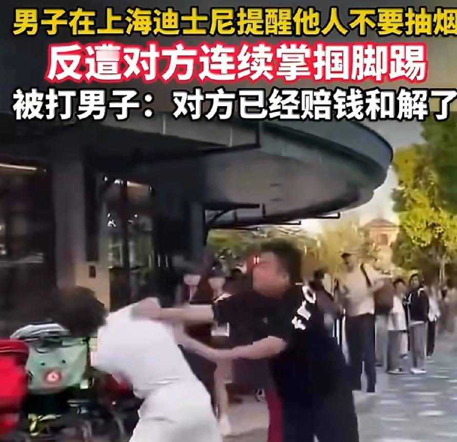 上海迪士尼劝烟被打，官方通报来了：打人者赔钱、道歉，双方已经和解。4月26