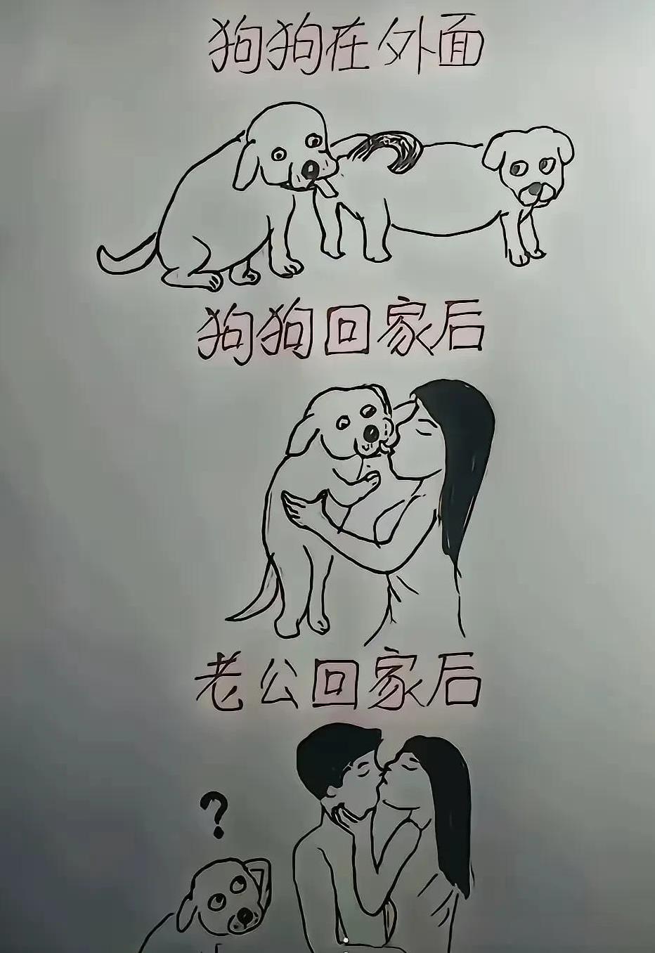 六岁的小男孩看到妈妈对家里的狗狗太好，还经常给狗狗亲嘴，既吃醋又嫌不卫生，劝了妈