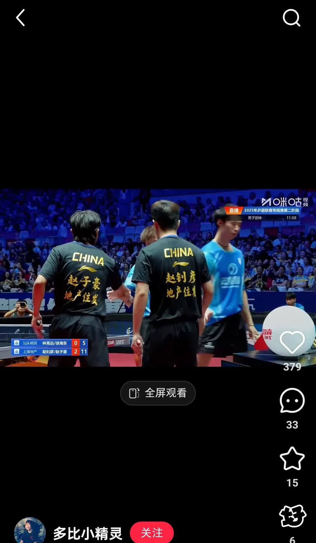 赵子豪现在强的可怕。上海地产双打双赵，打败明润林高远陈坦宇，崇明岛的风水真养