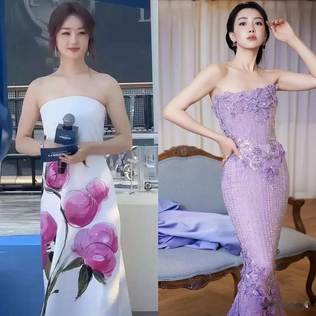 不怪赵丽颖粉丝看不惯造型师三毛左边是三毛给赵丽颖穿的丑裙子，右边是三毛给宋茜