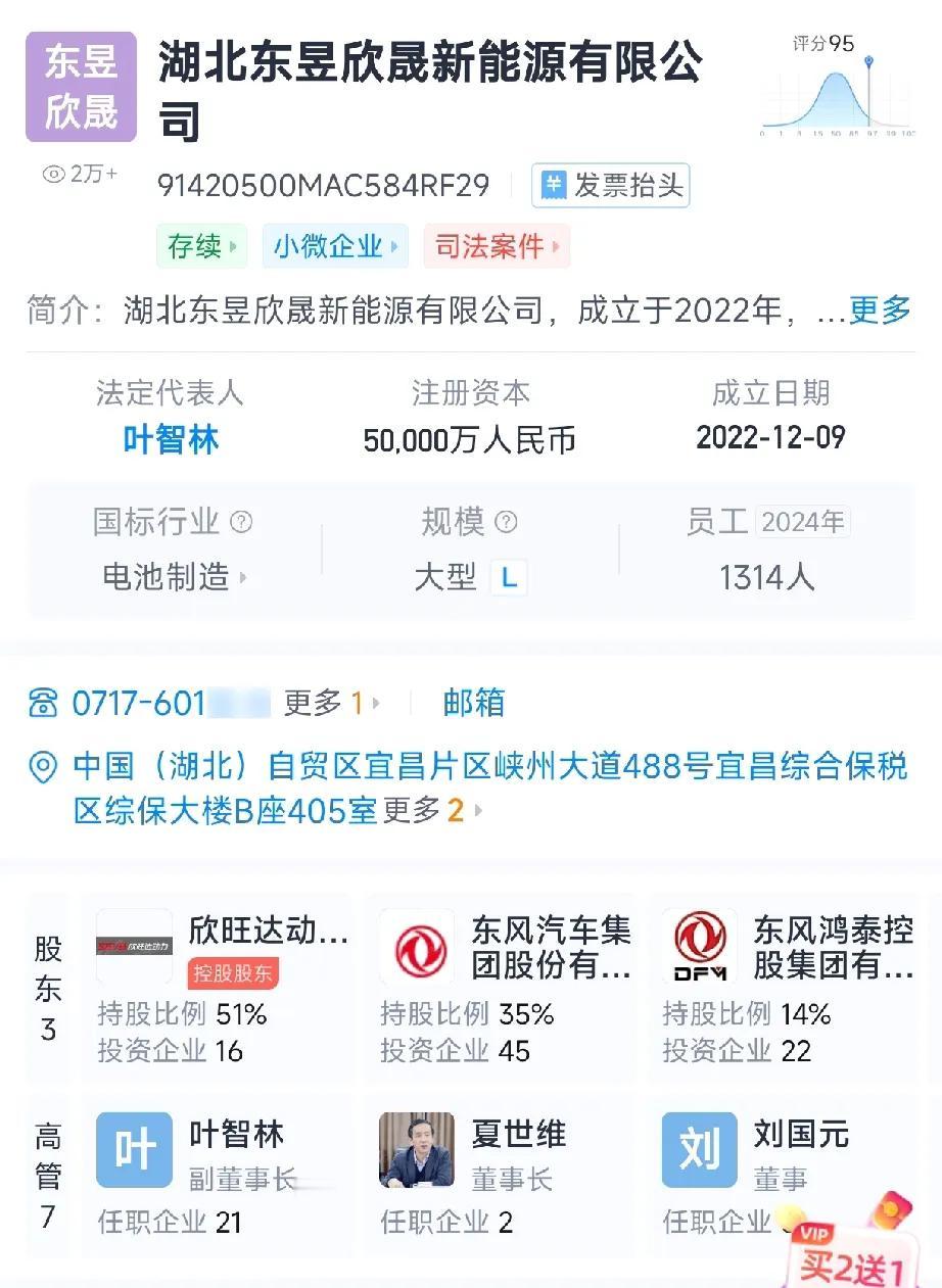 湖北东昱欣晟新能源有限公司的东风方面有两家股东，一个是东风集团股份，一个是东风鸿