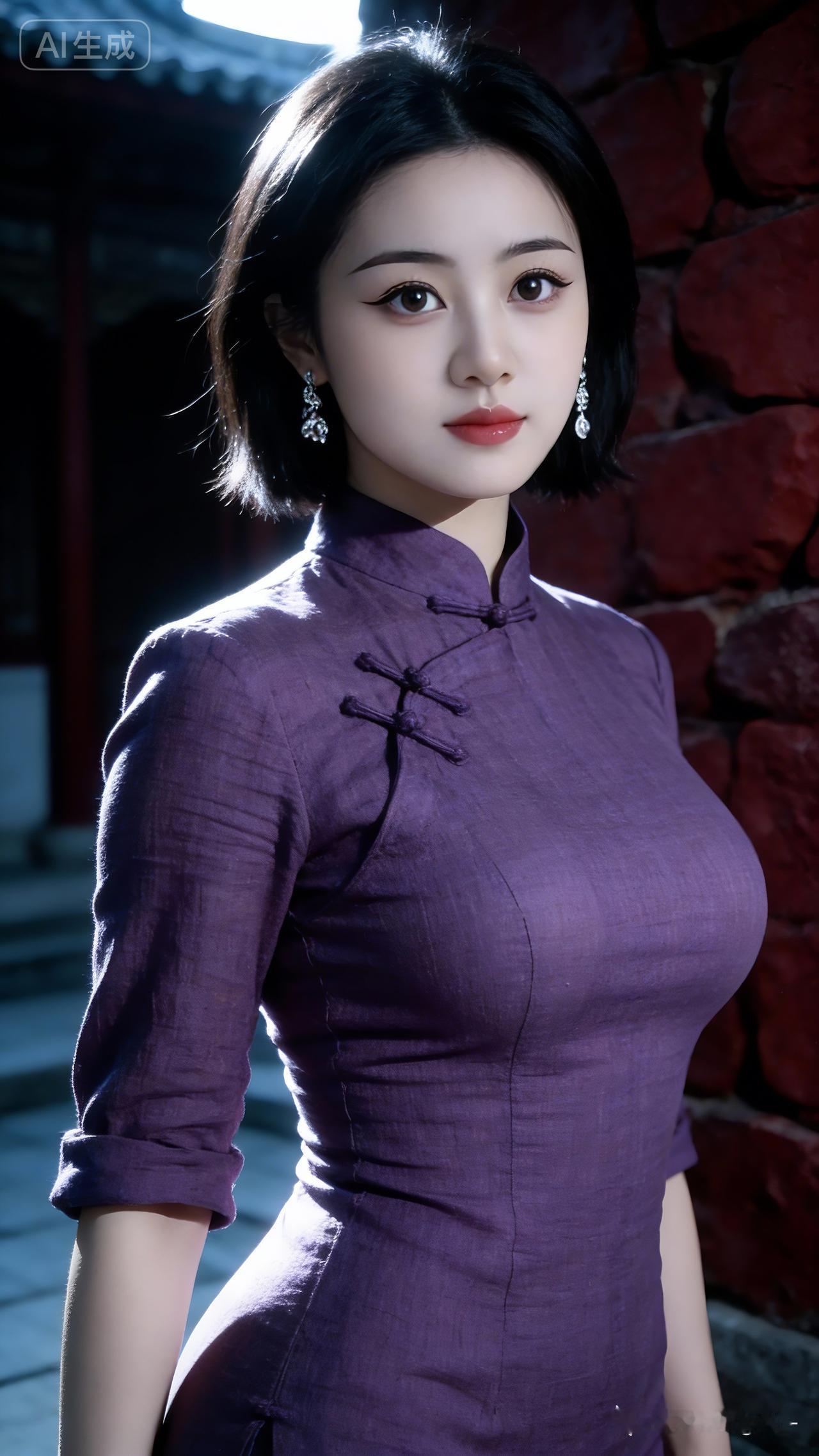 紫衣美人，古典优雅，韵味十足！
