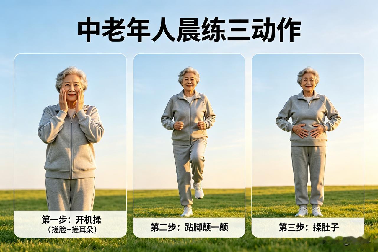 适合中老年的晨练3动作，简单好做，一天精神饱满！“很多老年人晨练，其实是把