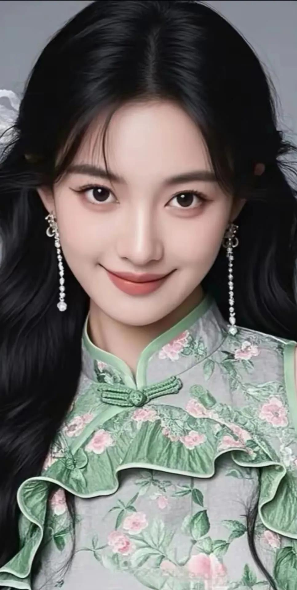 温柔甜美的少女，复古旗袍，优雅动人