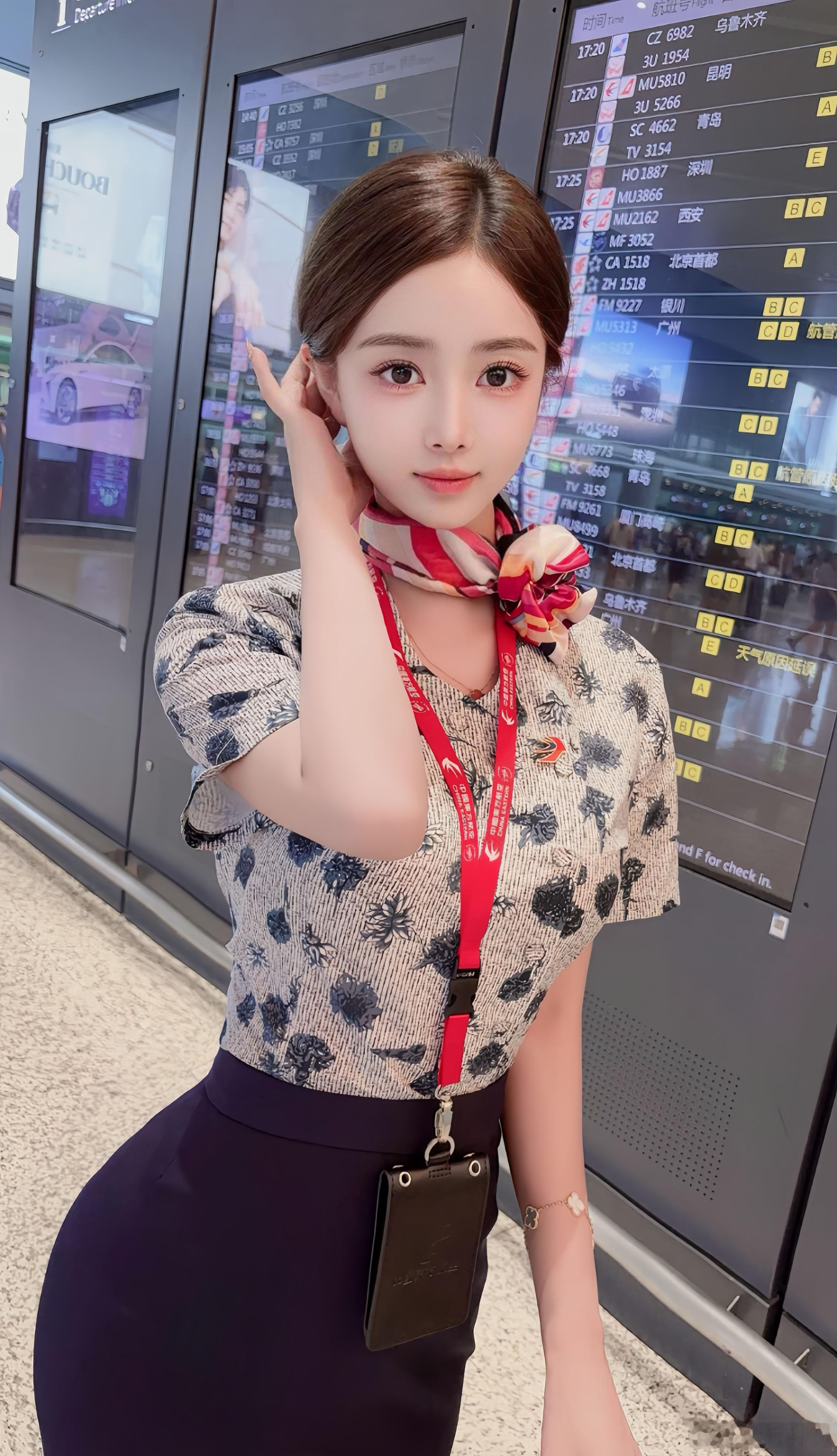 东航空姐的制服照，又美又飒。​​​