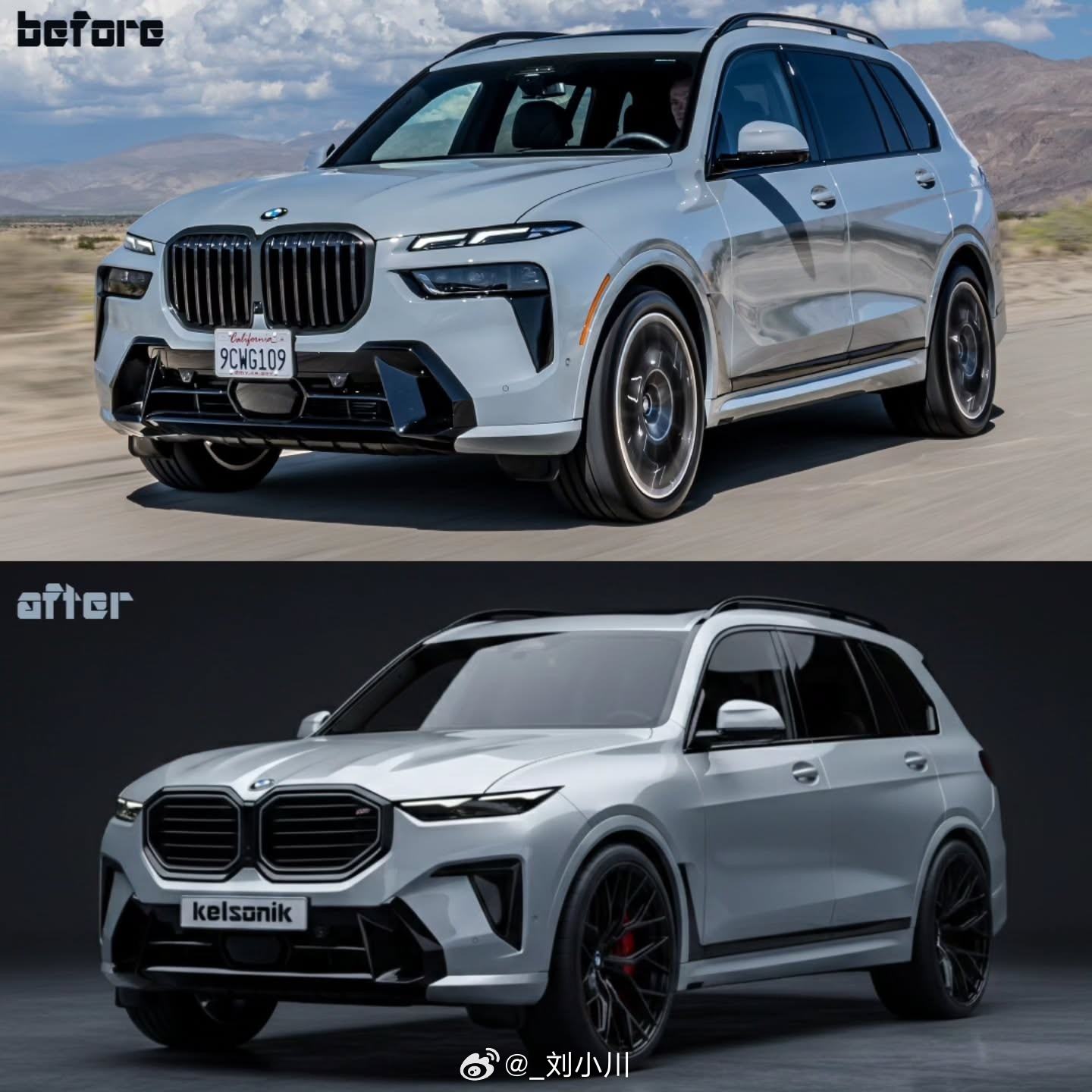 改款宝马X7渲染图【新车渲染】中期改款宝马X7渲染图，大家觉得这样好不好看，喜欢