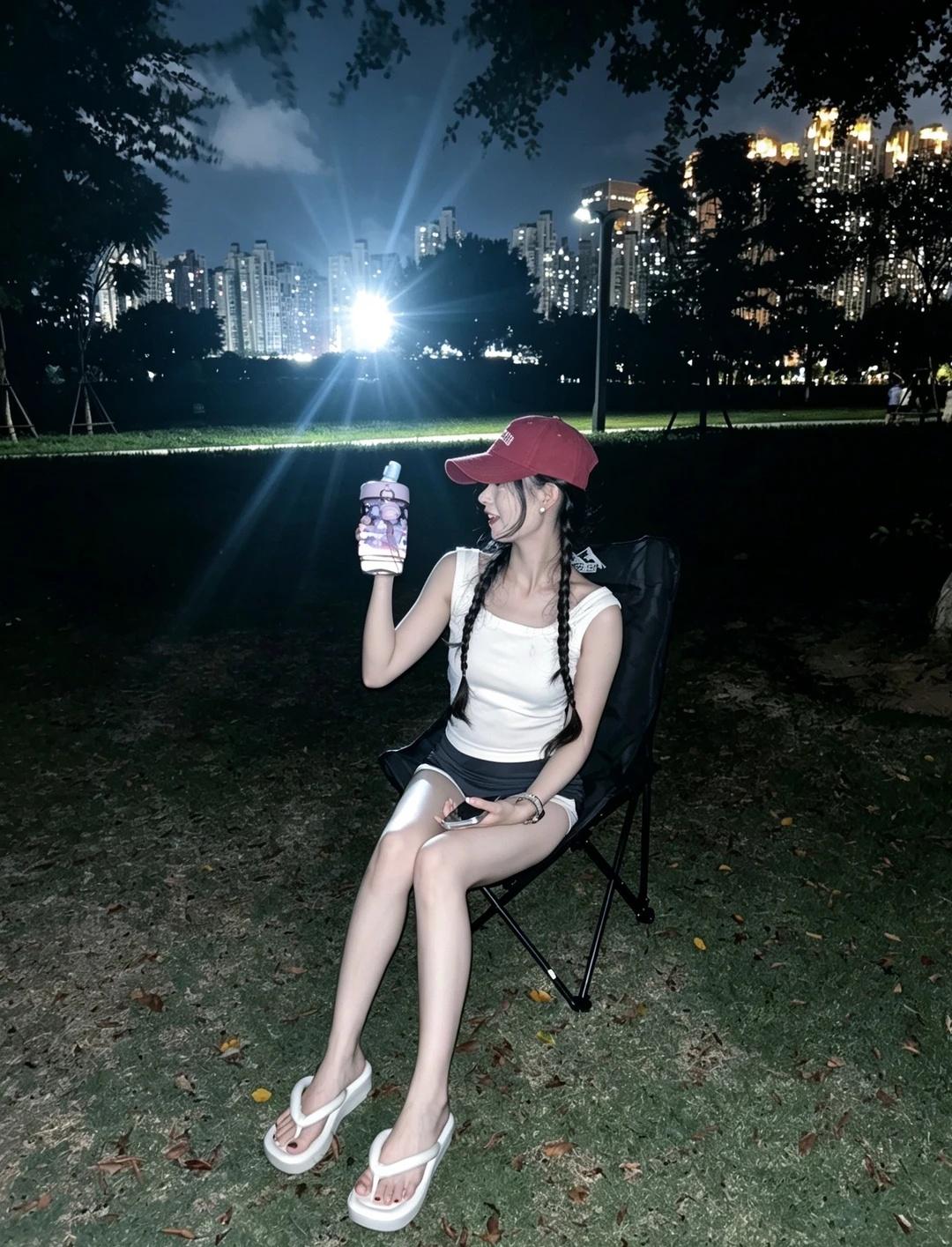 公园露营⛺️|吹夏天的风露营拍照自由氛围感夜晚氛围感