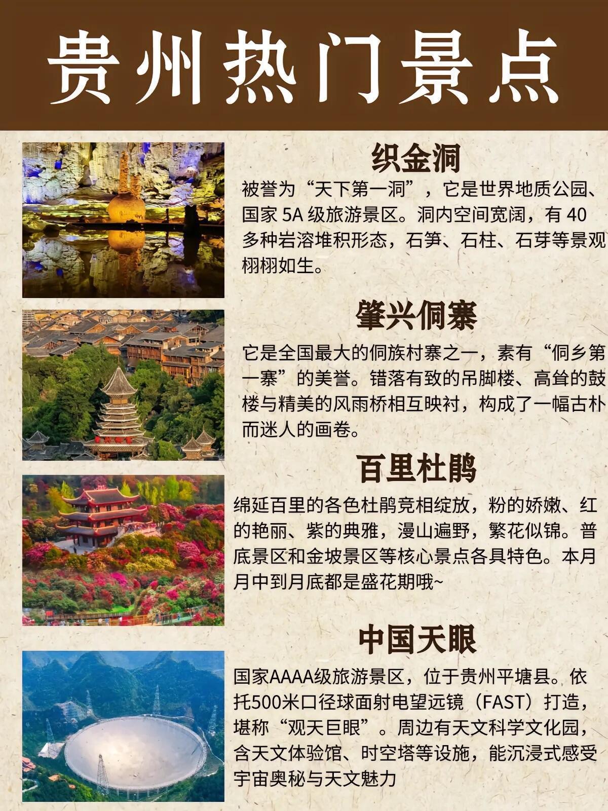 全国首个村游地图落地贵州五一马上到了，三张图让你get贵州旅游攻略包含景点汇总+