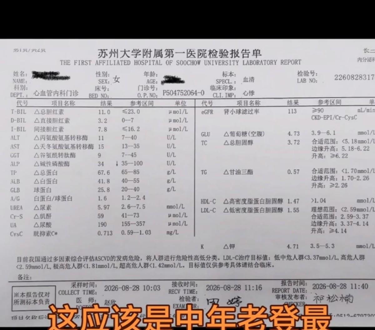 江苏一位网友晒出他汀复查的两张化验单，直接戳中了无数长期吃药人的痛点。她在江苏大