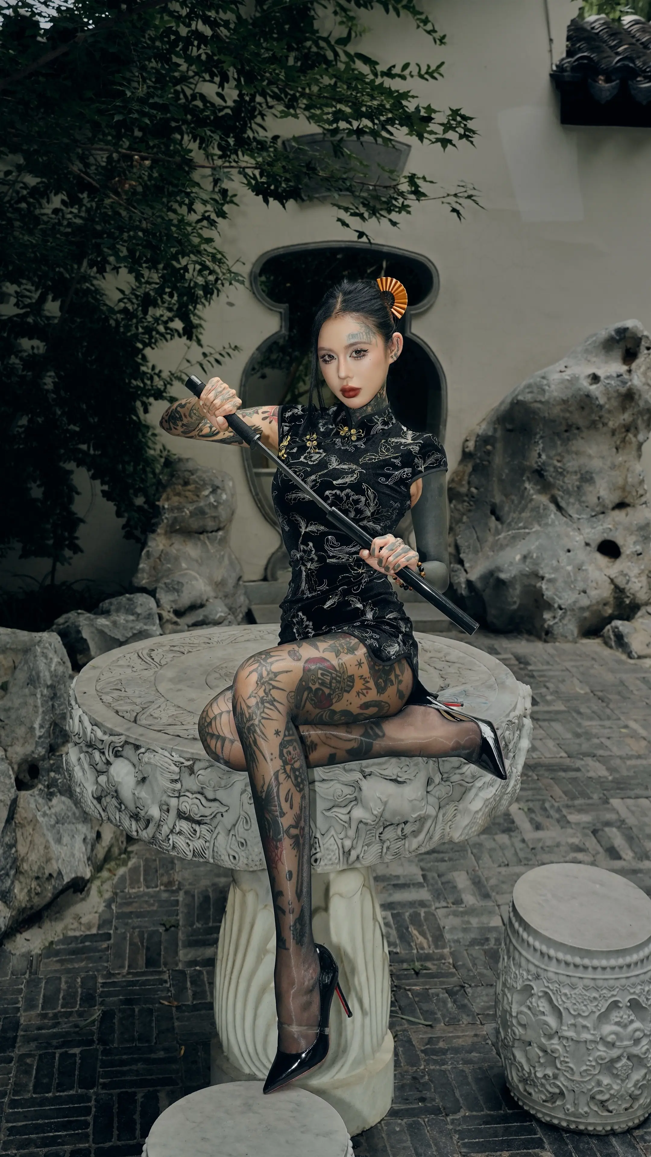 旗袍 新中式 旗袍 未成年禁止纹身