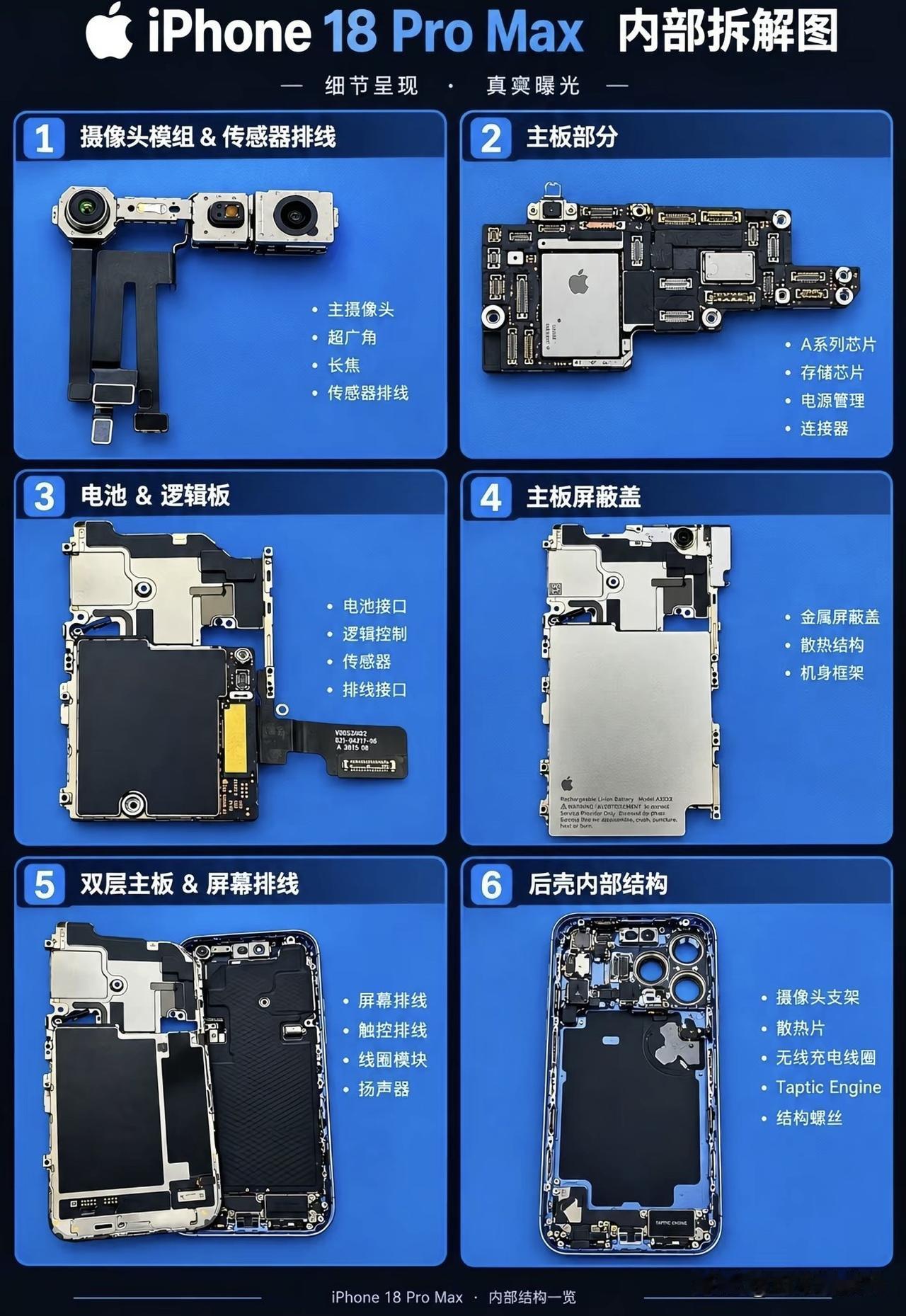 iPhone18promax拆解摄像头越来越大了！拍照应该很清晰吧18pro