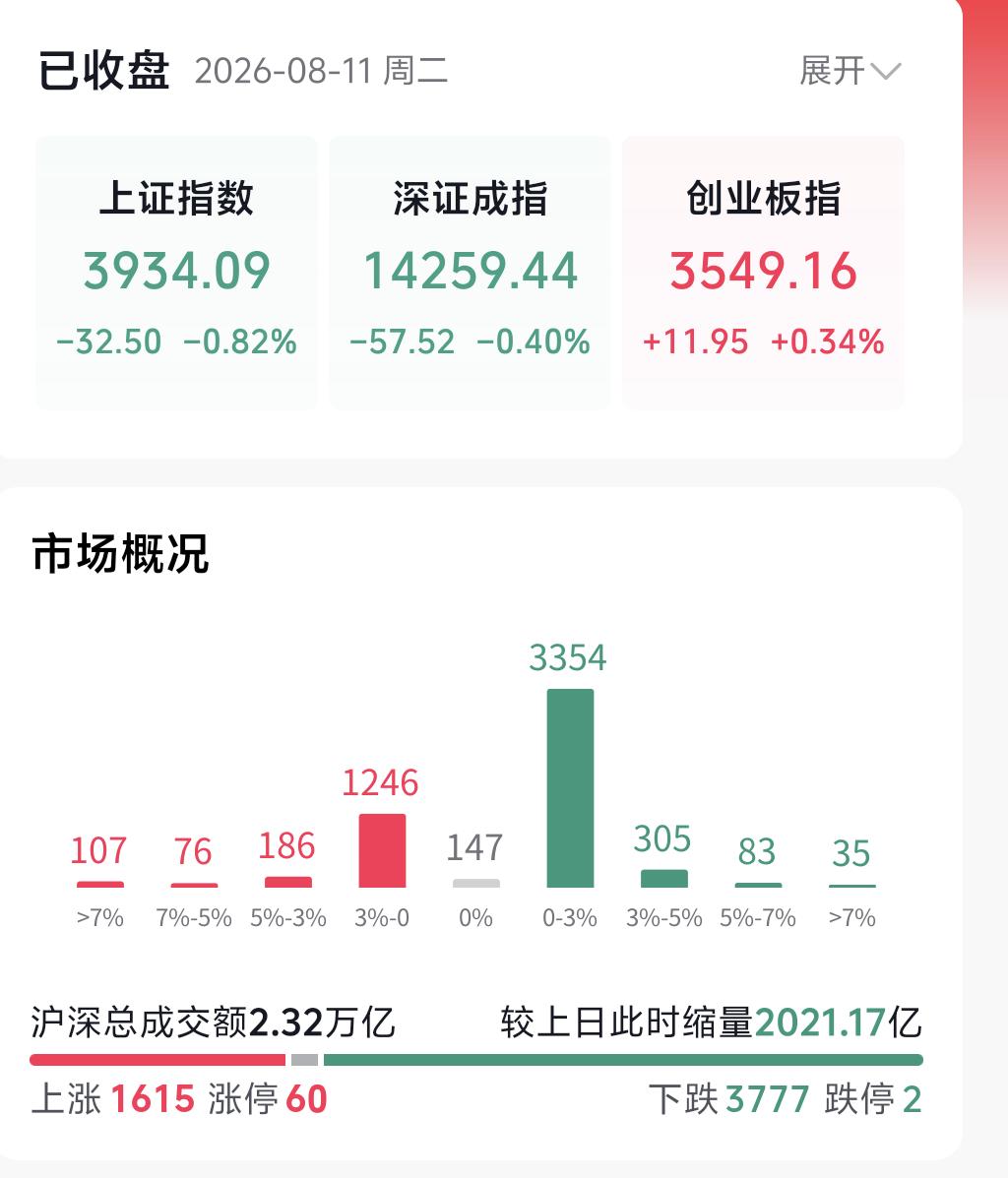 今日大盘低开后短暂冲高，全程成交量大幅萎缩，午后多头动能快速衰竭，指数单边震荡回