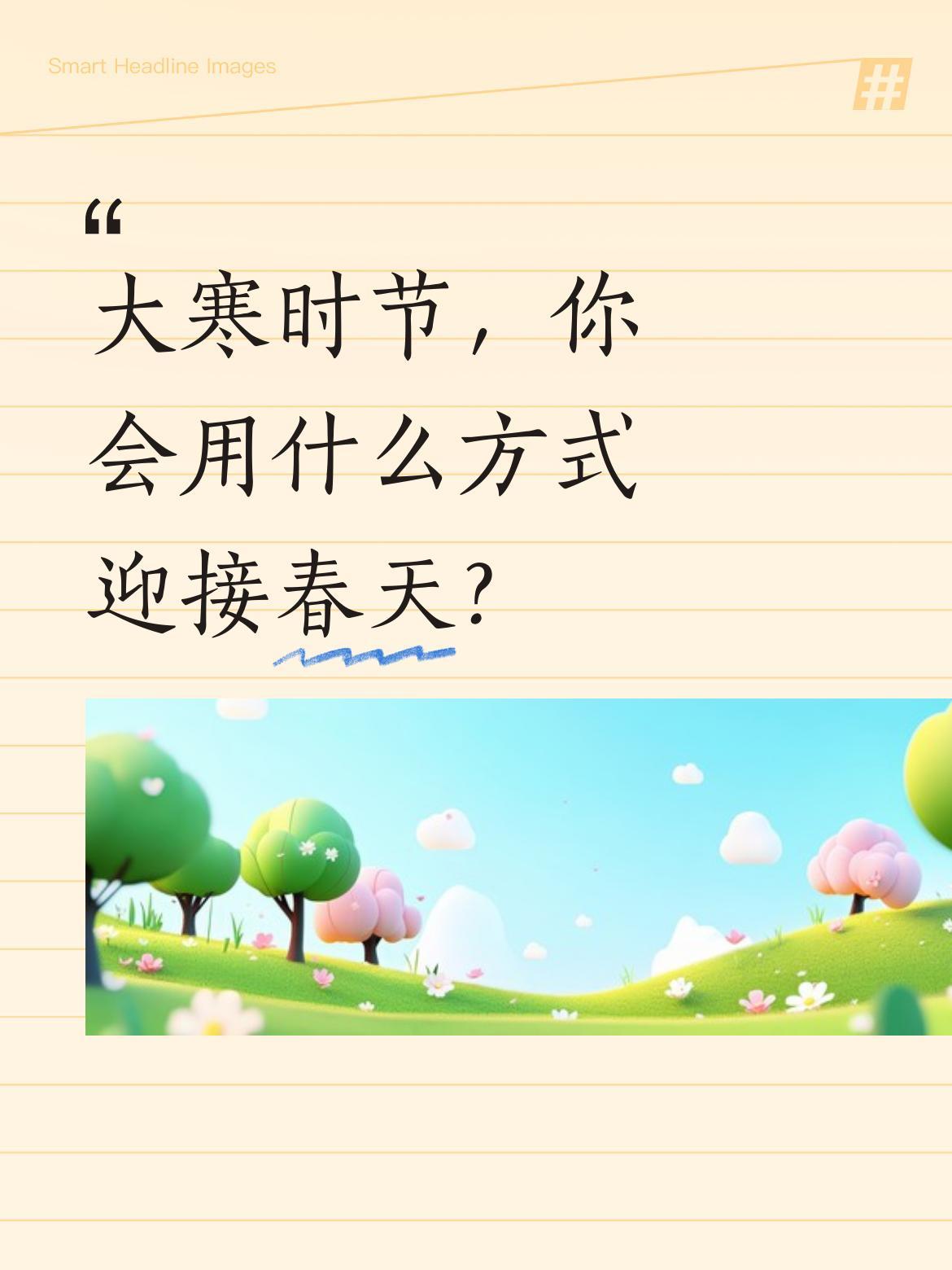 大寒时节，你会用什么方式迎接春天？今日大寒，2026年1月20日。北风裁雪，时