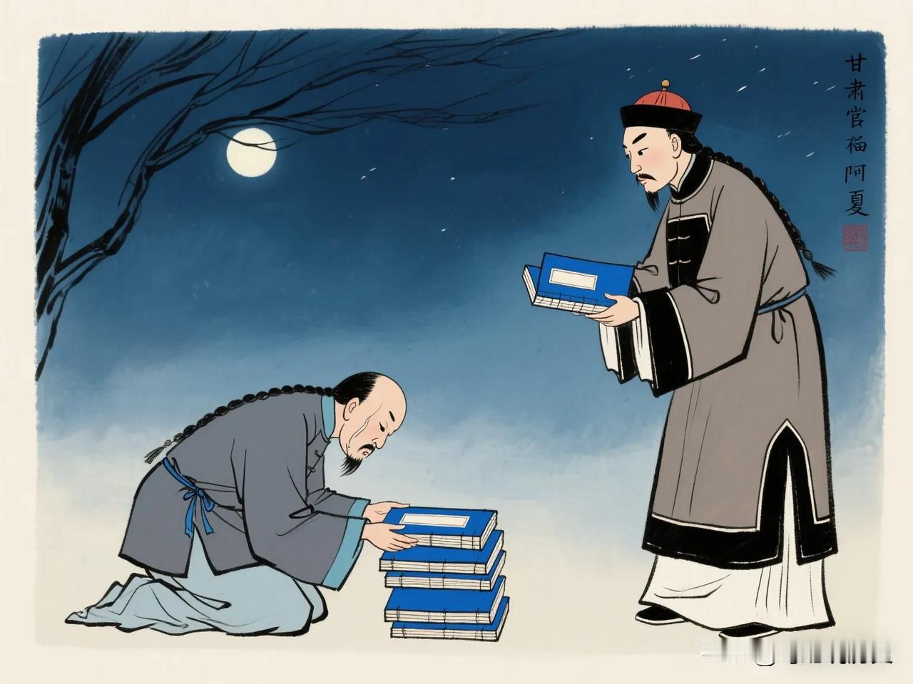 1781年夏夜，甘肃按察使福宁跪在钦差大臣阿桂面前，颤抖着交出三本蓝布账簿。这位