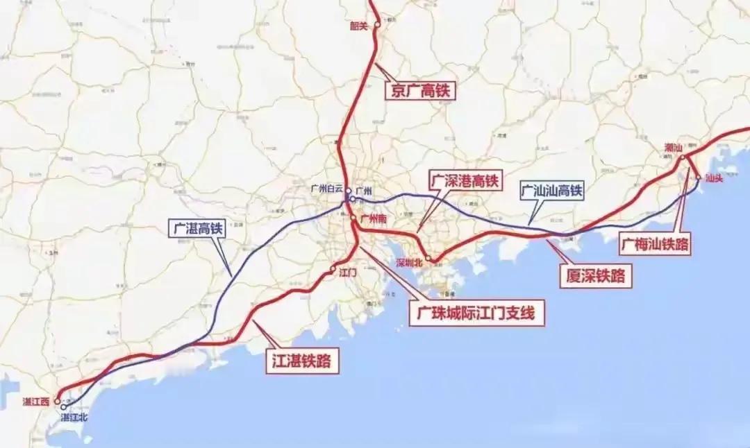 广州与粤东粤西的高铁动车为什么靠的那么近？广东12月22日迎来2条高铁，汕汕增加