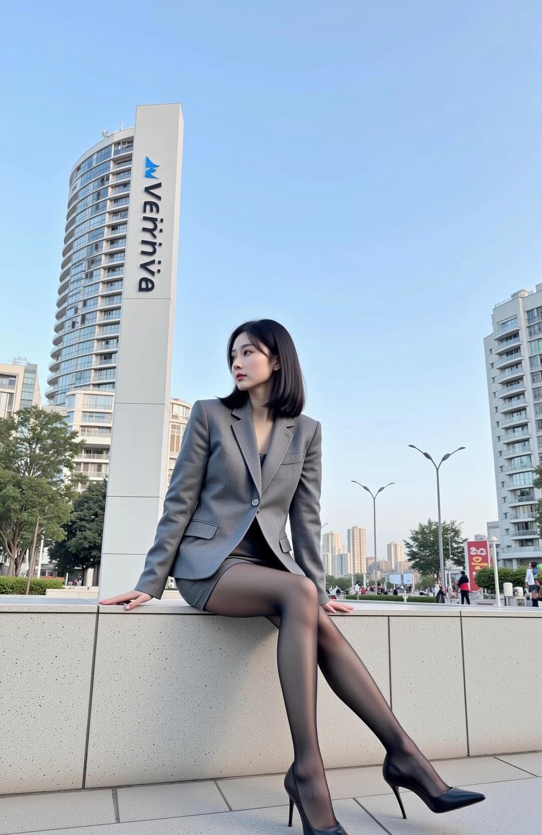 都市白领的优雅姿态，时尚穿搭在现代都市中闪耀。