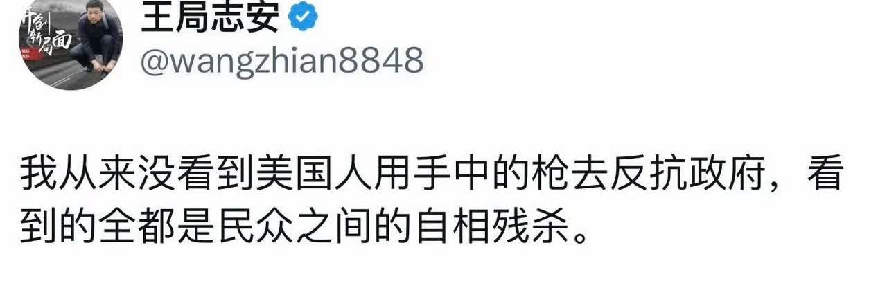 对呀，美国人为什么不按王志安的说法去干呢？你美国人手里有枪，不要残杀民众啊，应该
