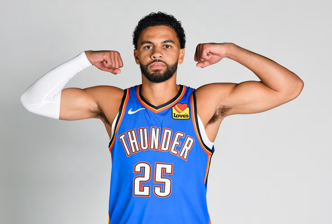 米切尔出战至少15分钟的比赛里，雷霆56胜8负。记者CarsonBreber转