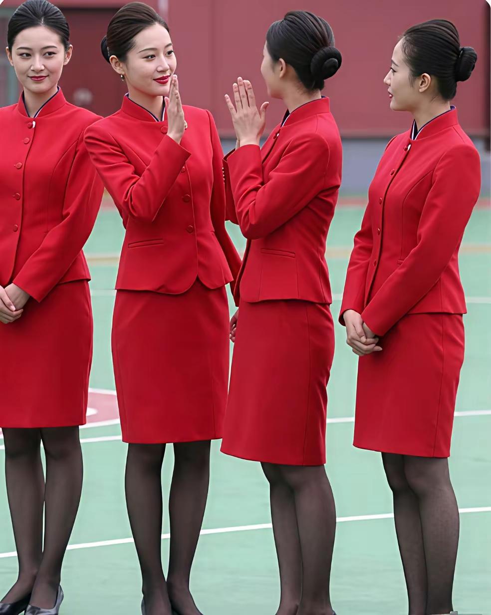 优雅空姐的日常：微笑与专业并存😊👗