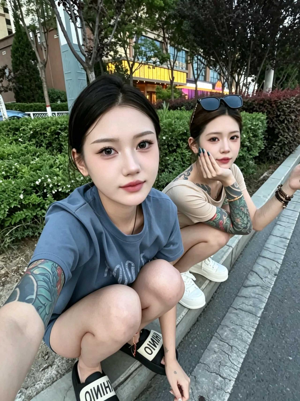 花一样的年纪，手臂和肩这么多纹身，是觉得很酷吗，纹身范围太大反而影响美观，你觉得