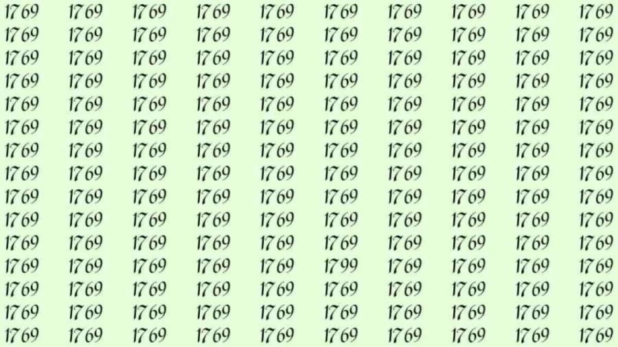视觉挑战：快速找出不同数字这张图片中整齐排列着大量重复的“1769”，然而
