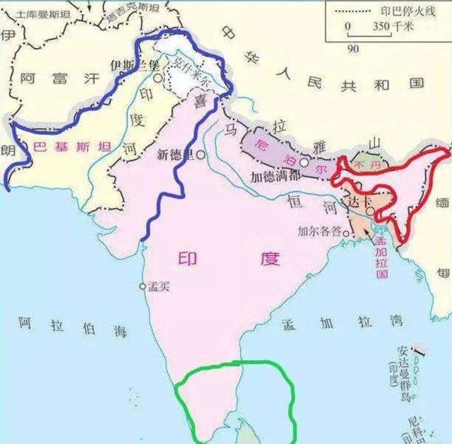 孟加拉,印度,巴基斯坦的地理位置