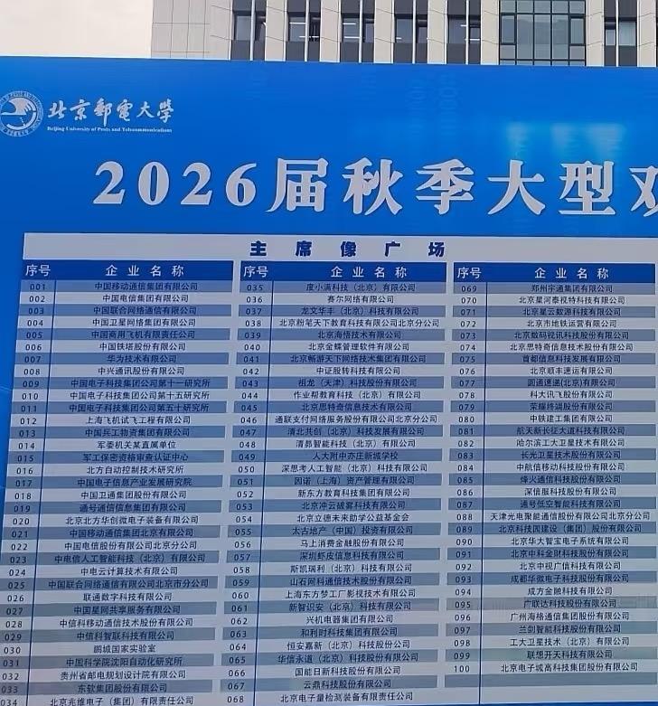 北京邮电大学校招双选会企业，炸裂！这也tql，感觉比一多半985强，热门专业