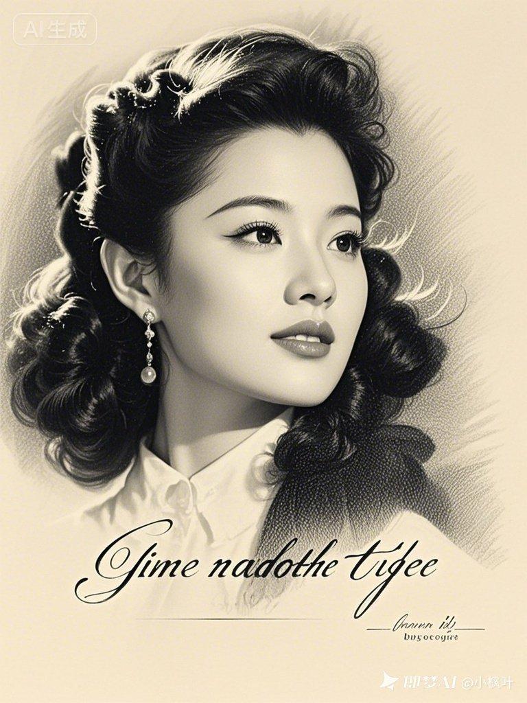 复古风情的黑白肖像，优雅动人，宛如时光倒流。