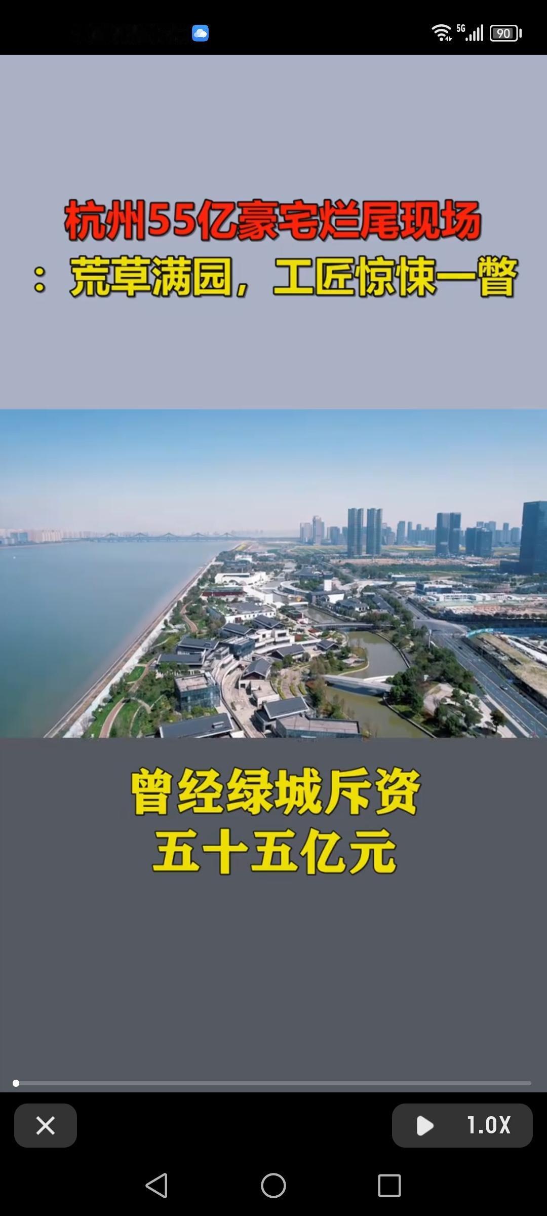 杭州55亿豪宅烂尾楼现场，那景象简直让人惊掉下巴。杂草满园，像是一片被遗忘的荒野