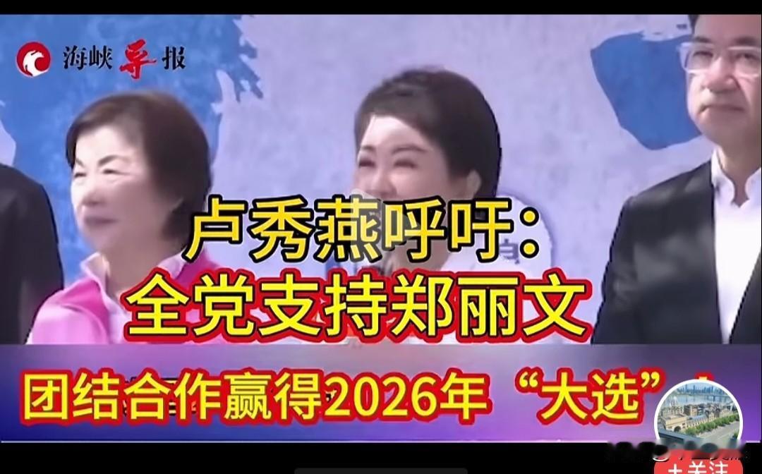 近日，台中市“妈妈市长”卢秀燕在一次讲话中表现出蓝营共主的强大气势，她慷慨激昂，