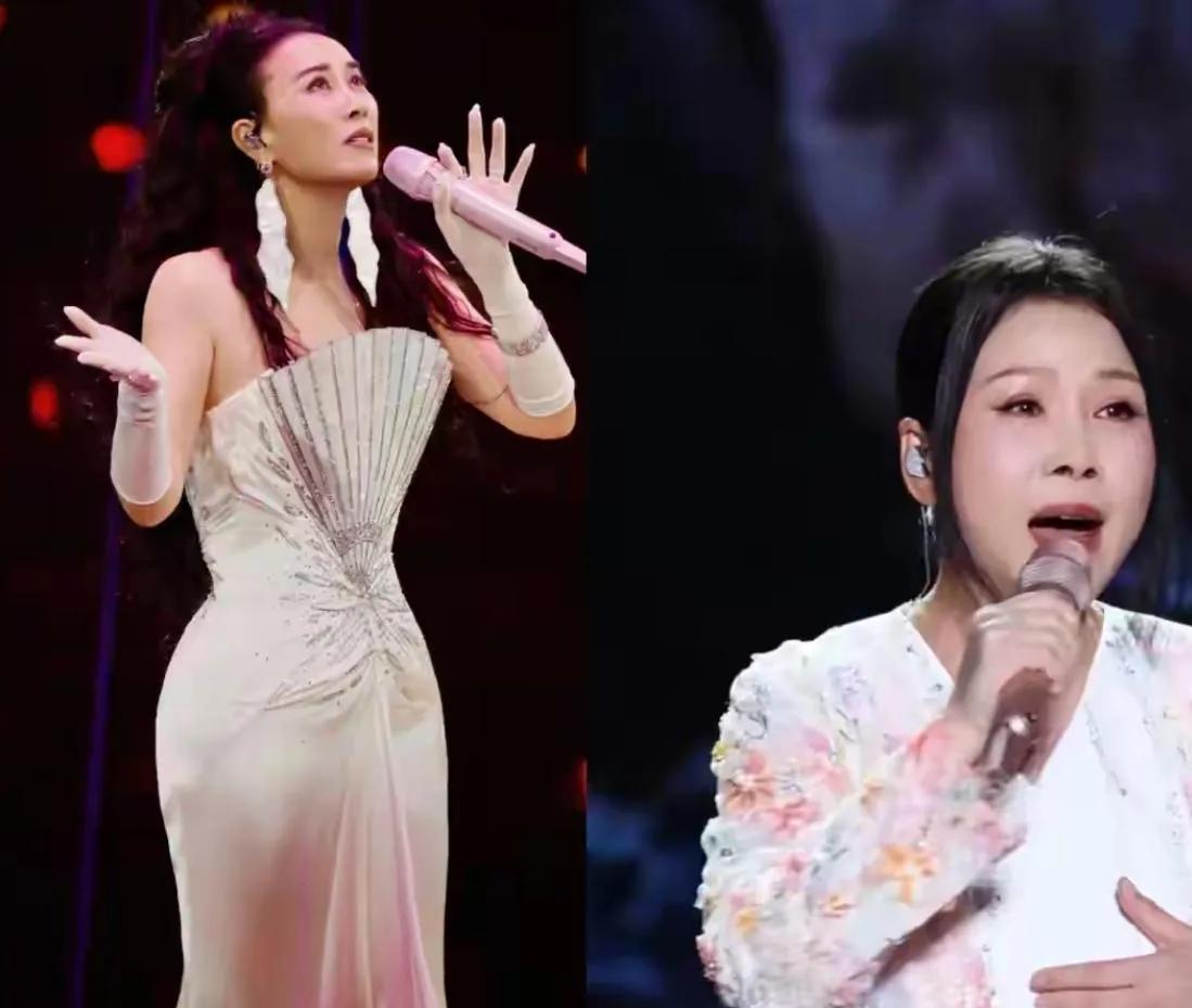 那英和田震同一天开演唱会。那英那边去了不少明星，排场挺大。田震这边，就她一个人。