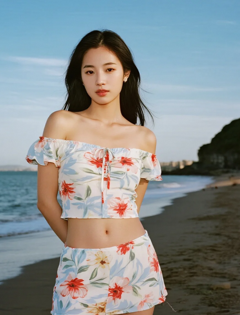 沙滩上的她，比海浪还让人心动！