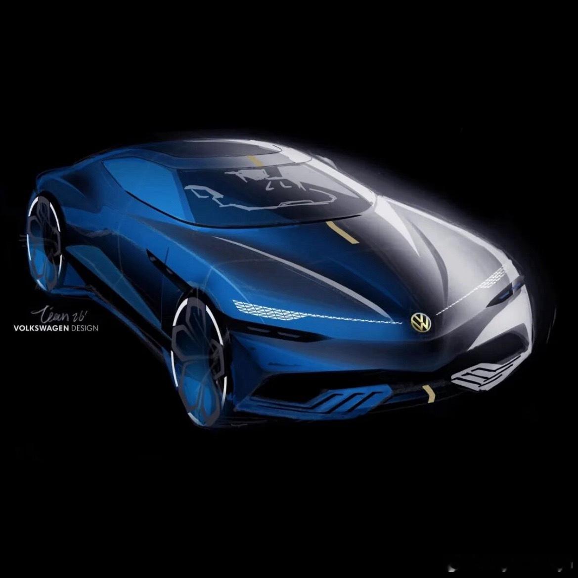 与众09轿车设计草图来了这次北京车展应该也会亮相吧！有家族特征的车就好猜多了